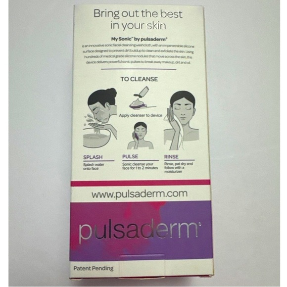Pulsaderm 2-Speed Waterproof Antimicrobial Sonic Silicone Washcloth Hot Pink NIB - Picture 5 of 5